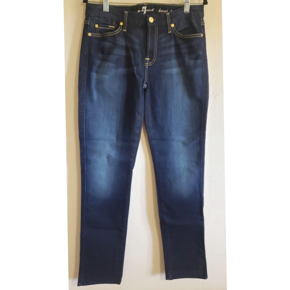 7 For All Mankind Jeans Karah Straight Leg Blue Women’s Sz. 30 Premium Denim